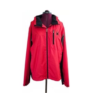 Spyder Men's Vibrant Red Ski Shell Jacket with Black Details